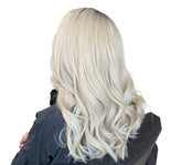 Extensions Cheveux Lisses NahaHair – Blond/Blanc #60, 100 % cheveux humains, texture premium